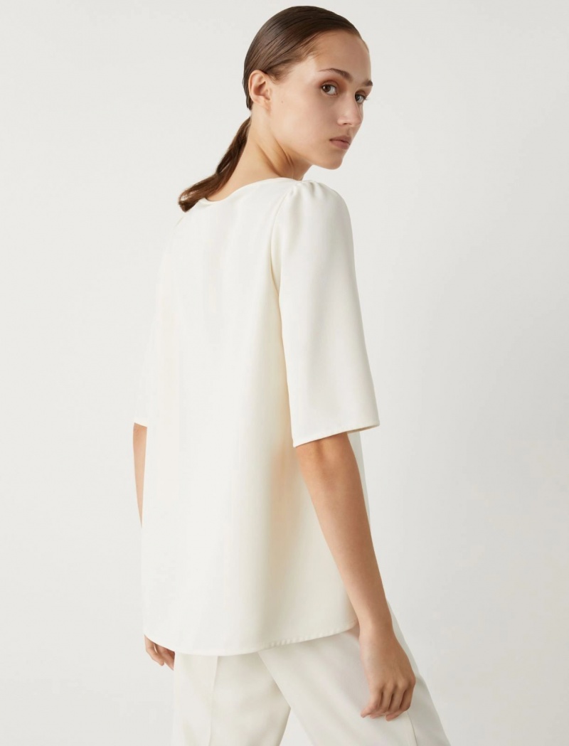 Bluzka Damskie Marella Crepe Białe | Polska 971584-LGX