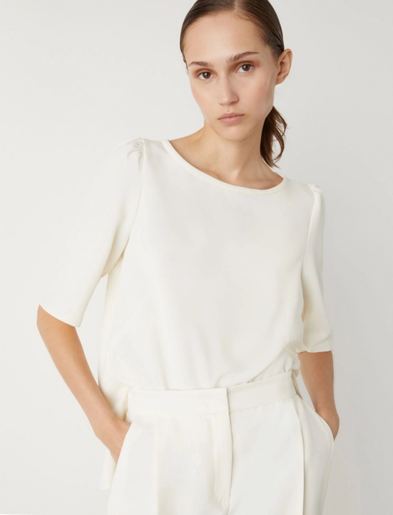 Bluzka Damskie Marella Crepe Białe | Polska 971584-LGX