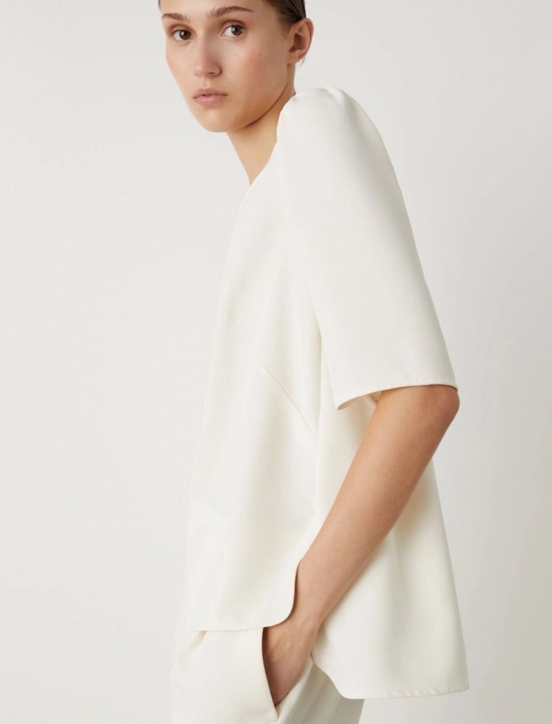 Bluzka Damskie Marella Crepe Białe | Polska 971584-LGX