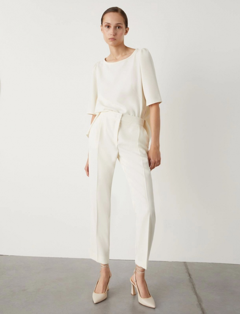 Bluzka Damskie Marella Crepe Białe | Polska 971584-LGX