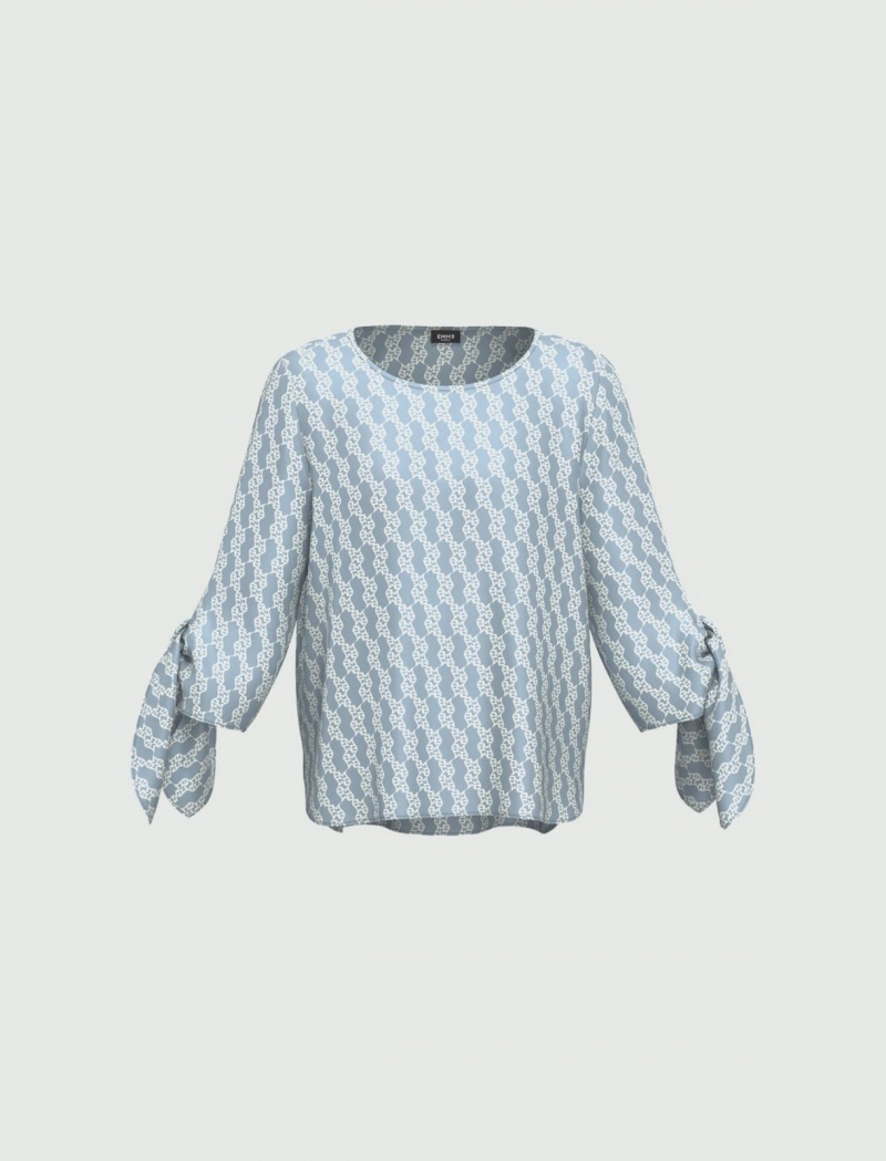 Bluzka Damskie Marella Patterned Głęboka Niebieskie | Polska 017259-RNL