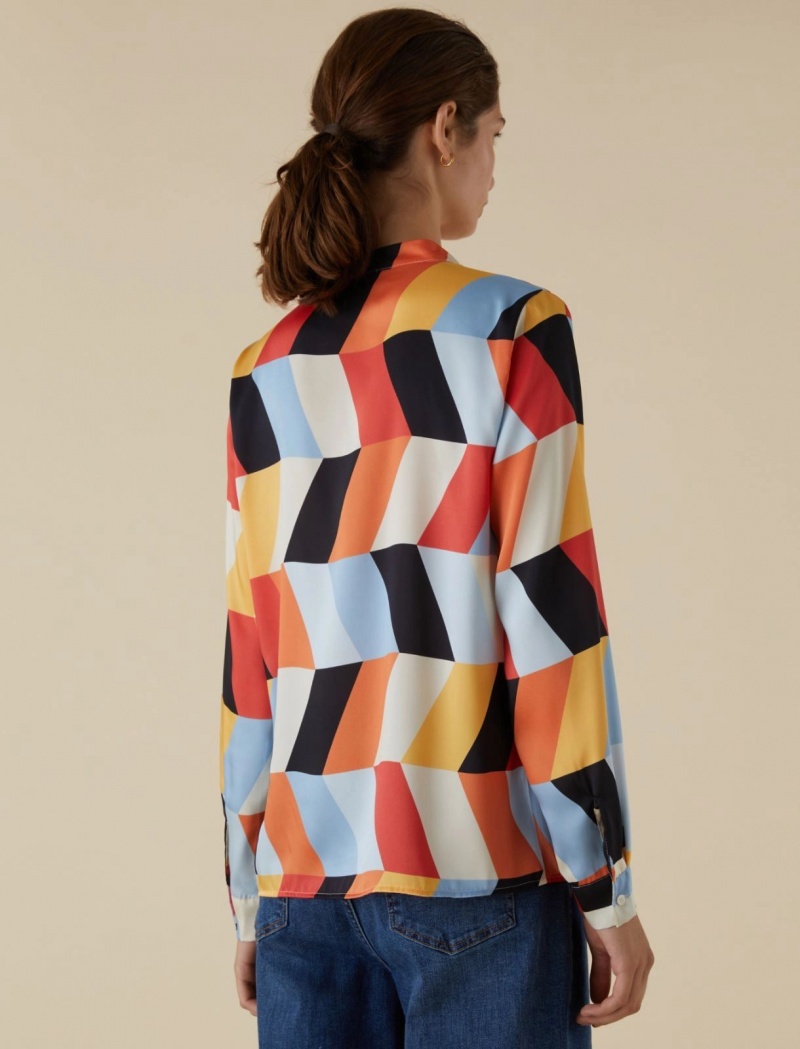 Bluzka Damskie Marella Patterned Kremowe | Polska 486935-UDR