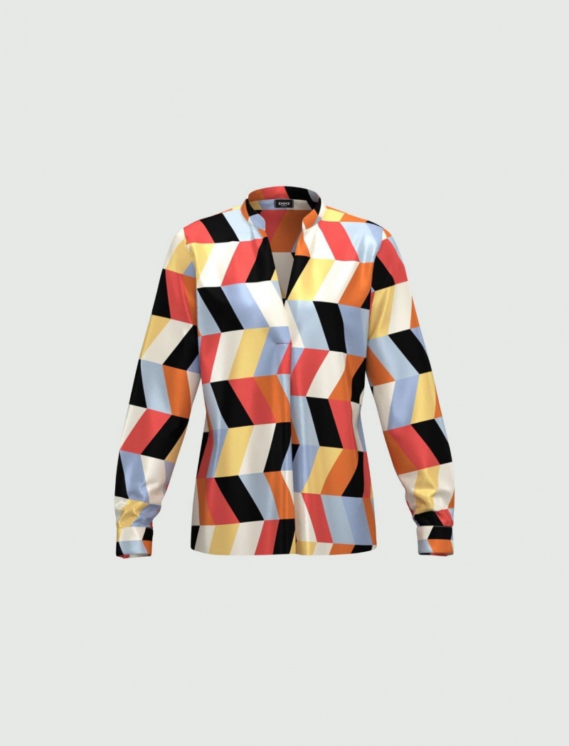 Bluzka Damskie Marella Patterned Kremowe | Polska 486935-UDR