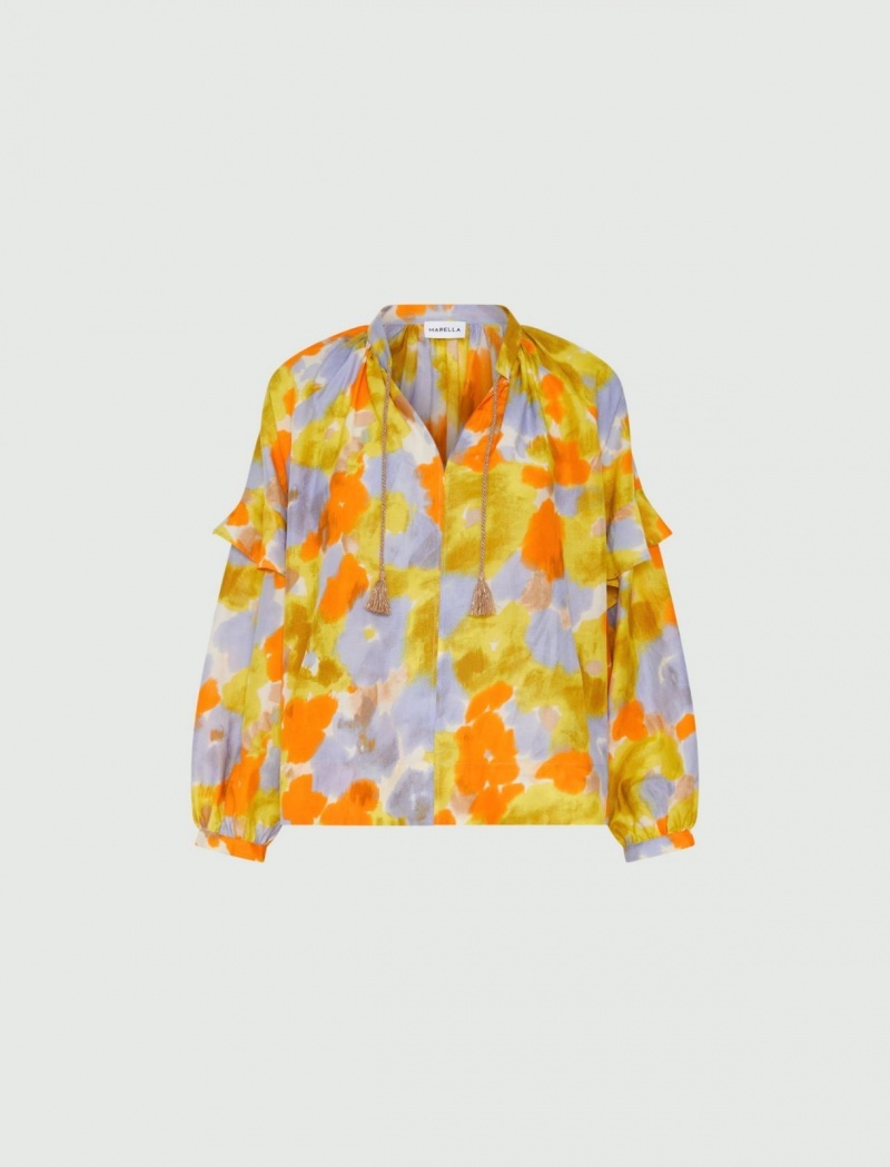 Bluzka Damskie Marella Patterned Lawenda | Polska 568340-FTE