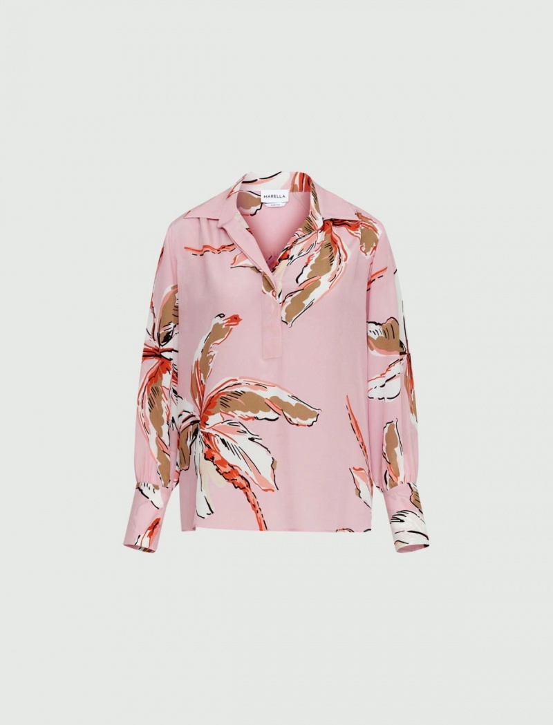 Bluzka Damskie Marella Patterned Różowe | Polska 253179-KYM