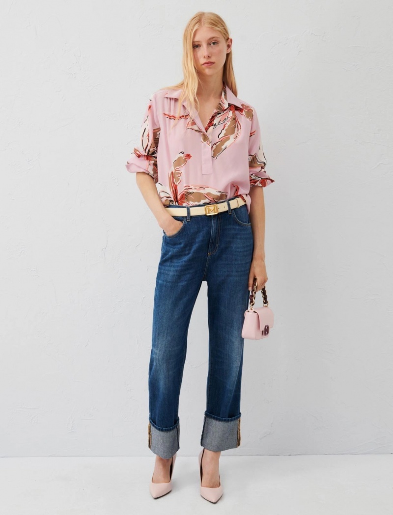 Bluzka Damskie Marella Patterned Różowe | Polska 253179-KYM