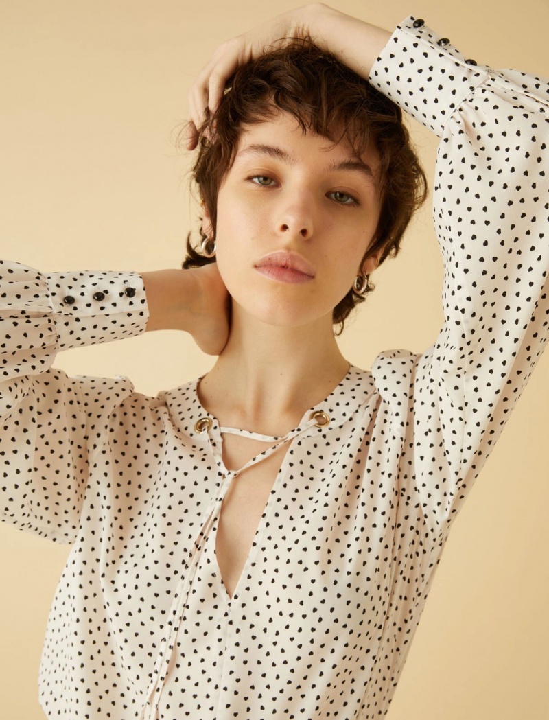 Bluzka Damskie Marella Puff-Sleeve Białe | Polska 649872-BGU