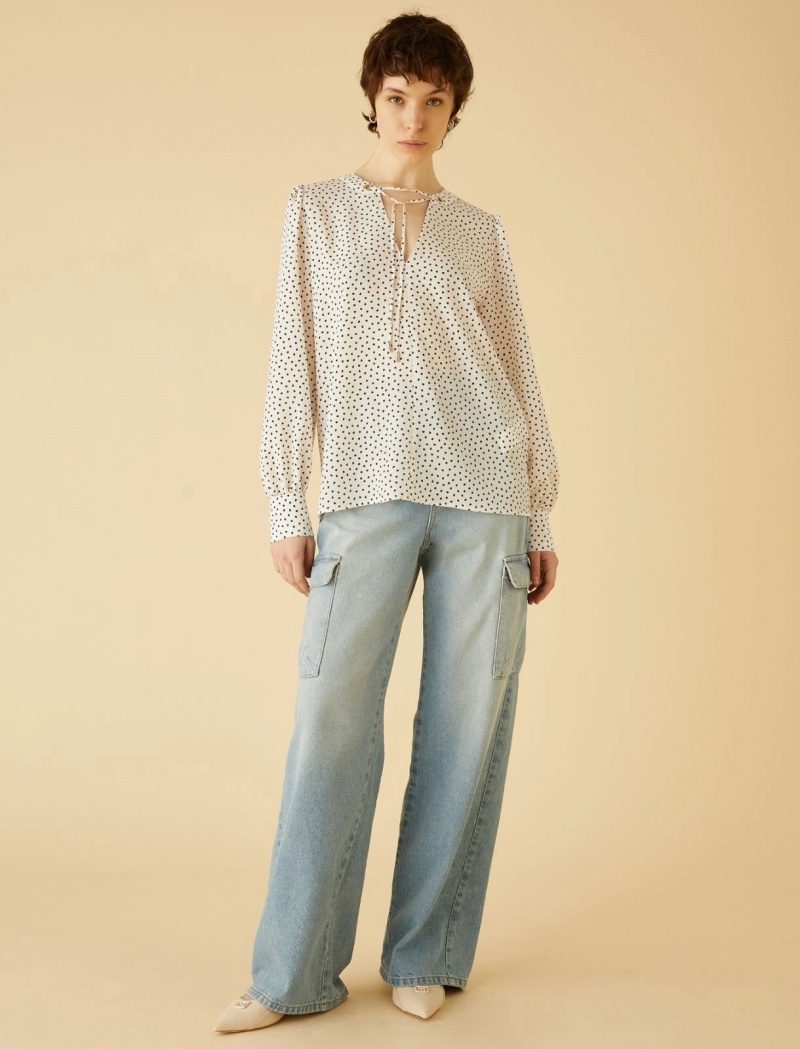 Bluzka Damskie Marella Puff-Sleeve Białe | Polska 649872-BGU