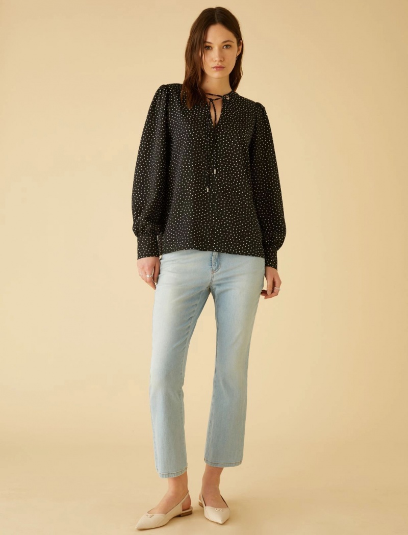 Bluzka Damskie Marella Puff-Sleeve Czarne | Polska 920136-EFY