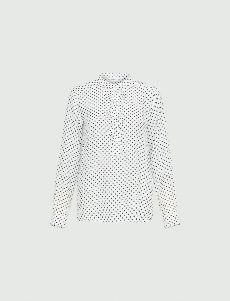 Bluzka Damskie Marella Ruched Białe | Polska 014579-SGK
