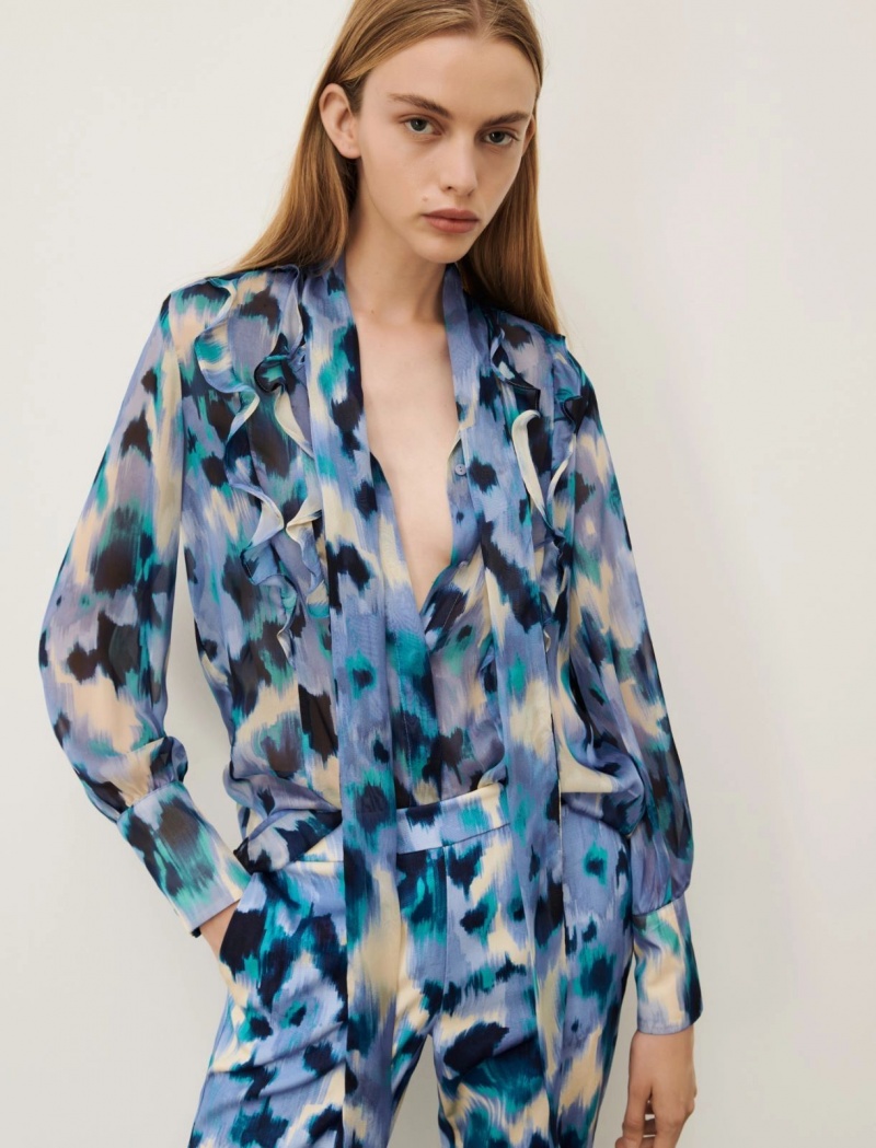 Bluzka Damskie Marella Ruffle Lawenda | Polska 376492-LIN