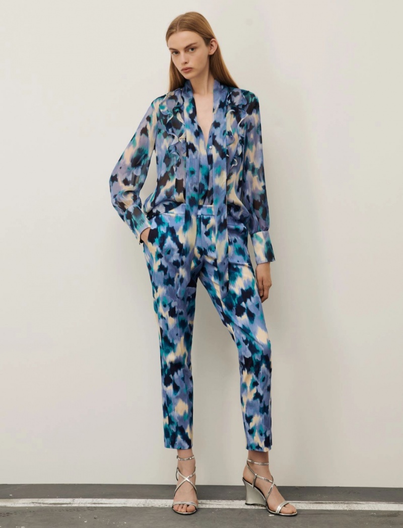 Bluzka Damskie Marella Ruffle Lawenda | Polska 376492-LIN