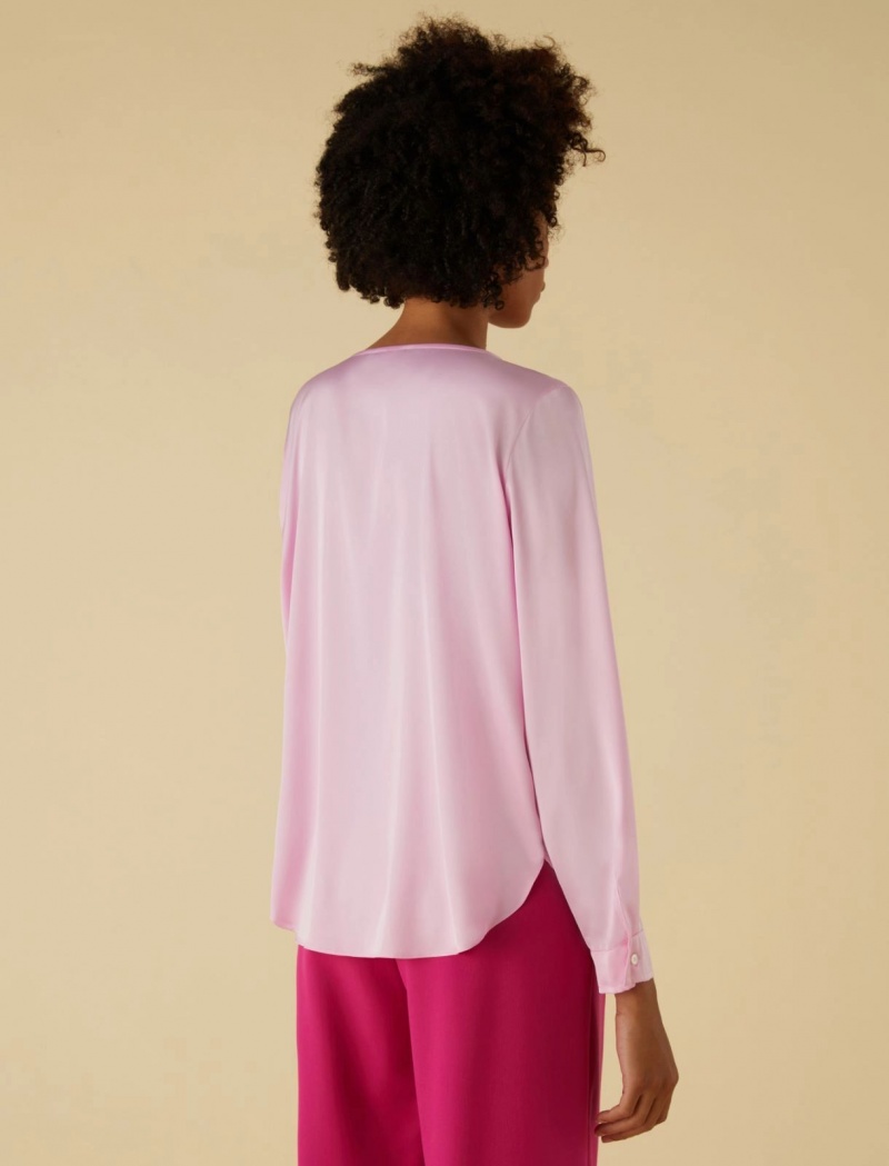 Bluzka Damskie Marella Satin Różowe | Polska 395418-UNG