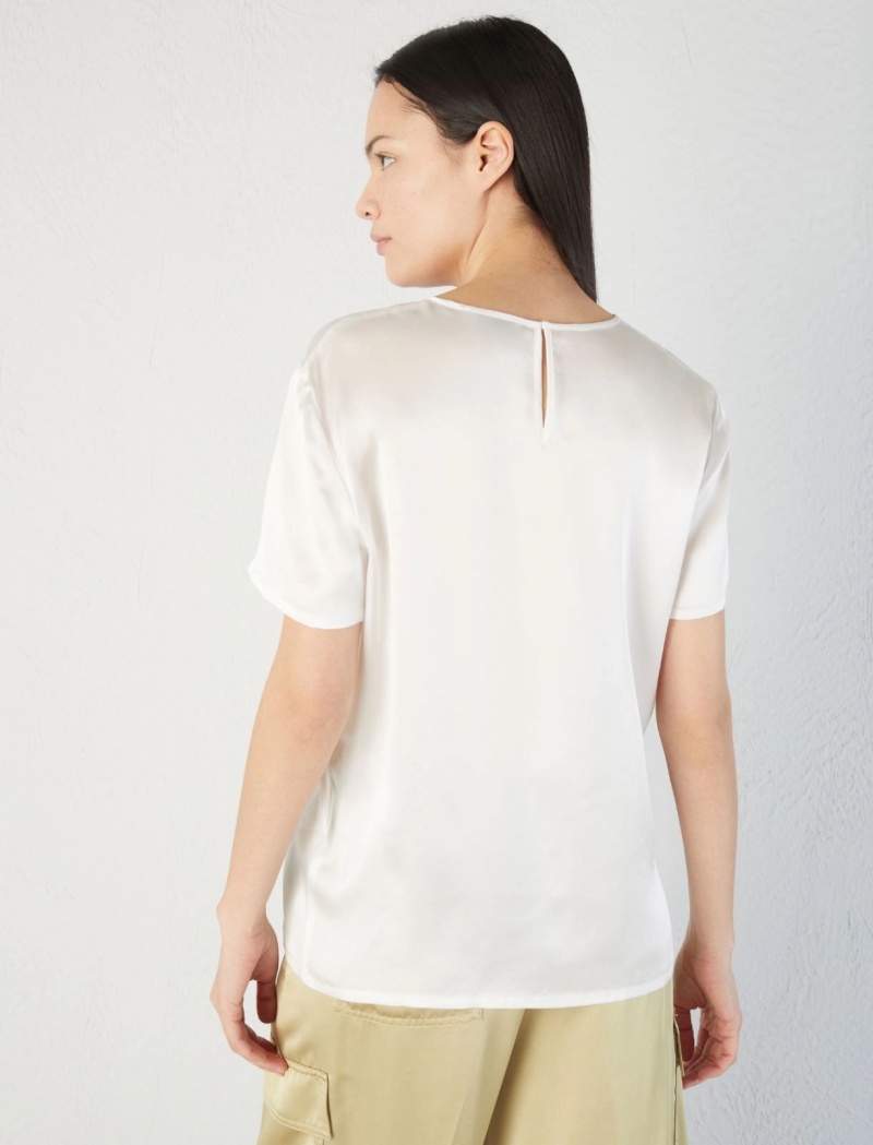 Bluzka Damskie Marella Silk T Białe | Polska 120897-VRN