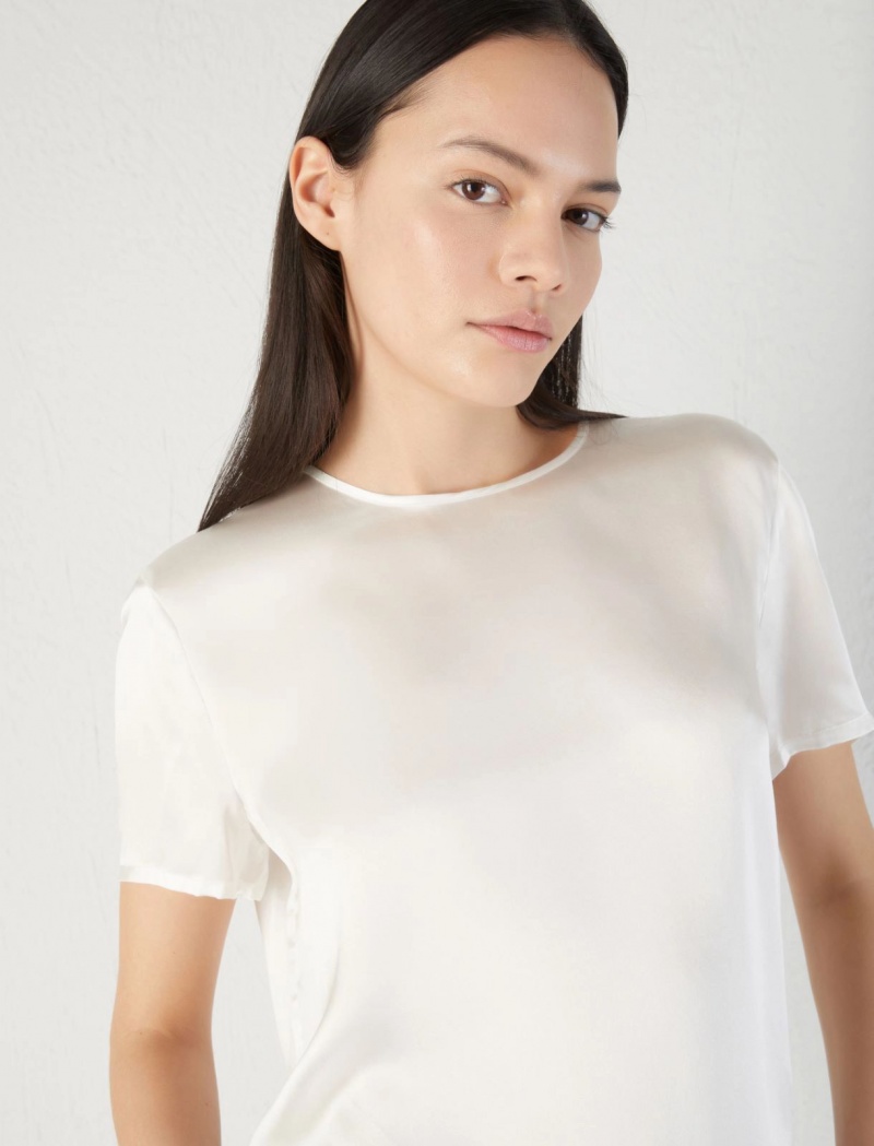 Bluzka Damskie Marella Silk T Białe | Polska 120897-VRN