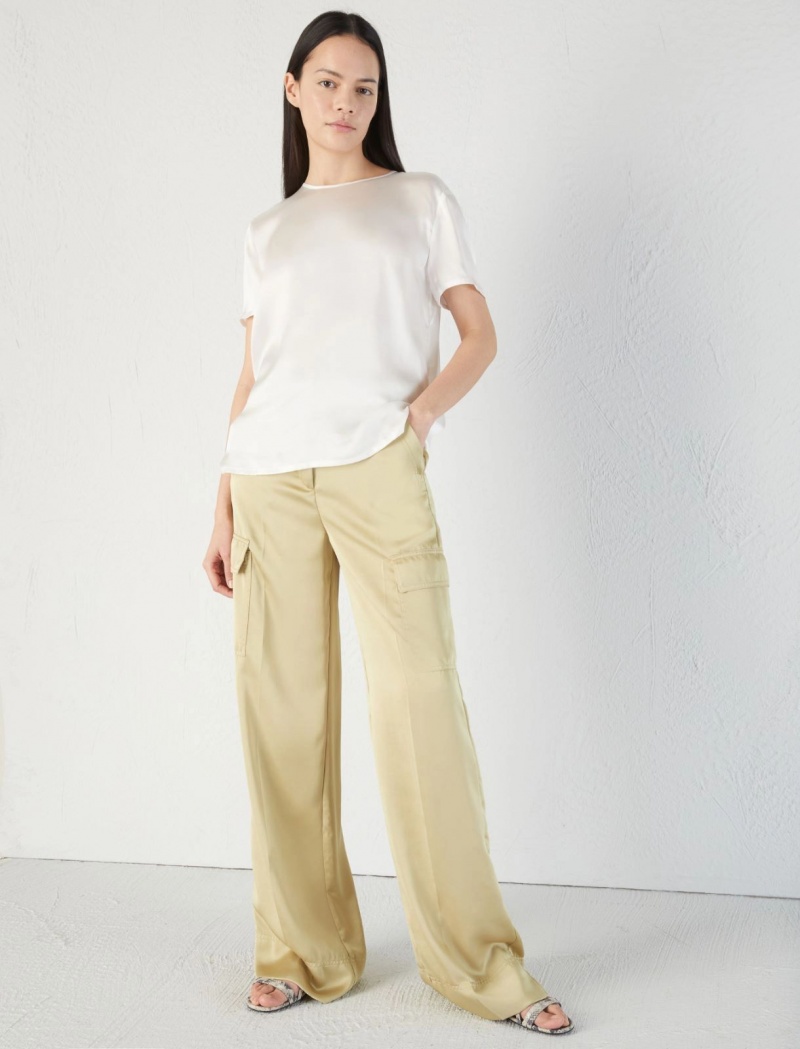 Bluzka Damskie Marella Silk T Białe | Polska 120897-VRN