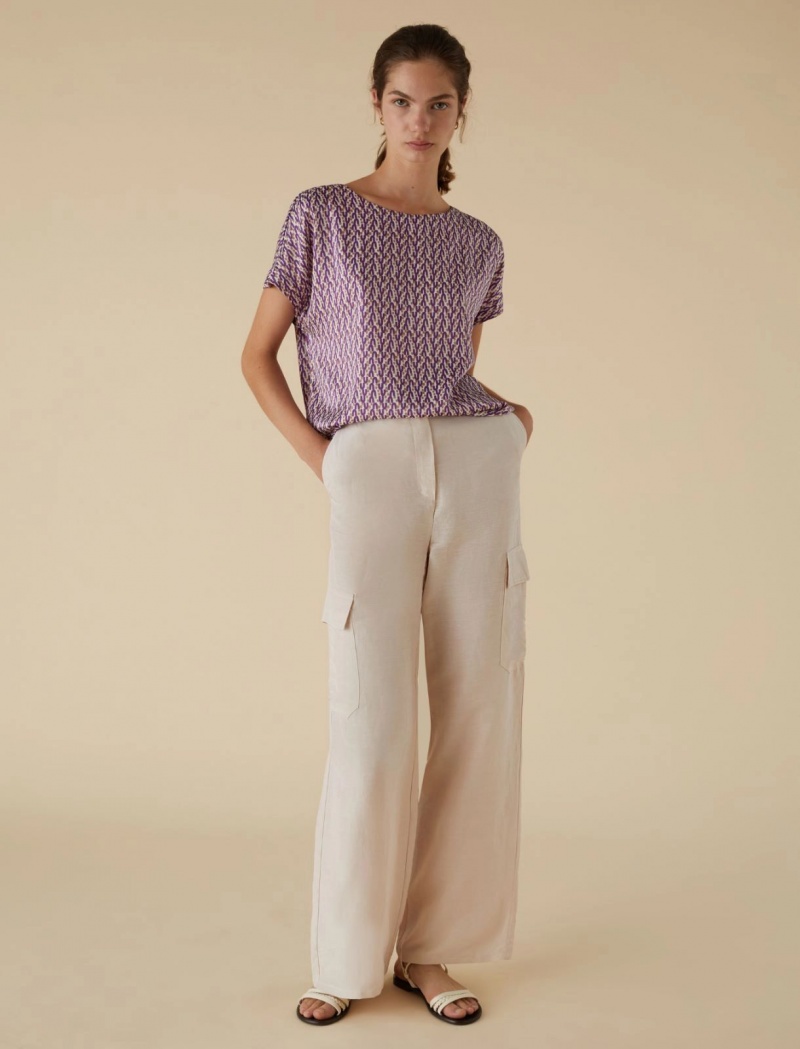 Bluzka Damskie Marella Twill Fioletowe | Polska 293861-BKD
