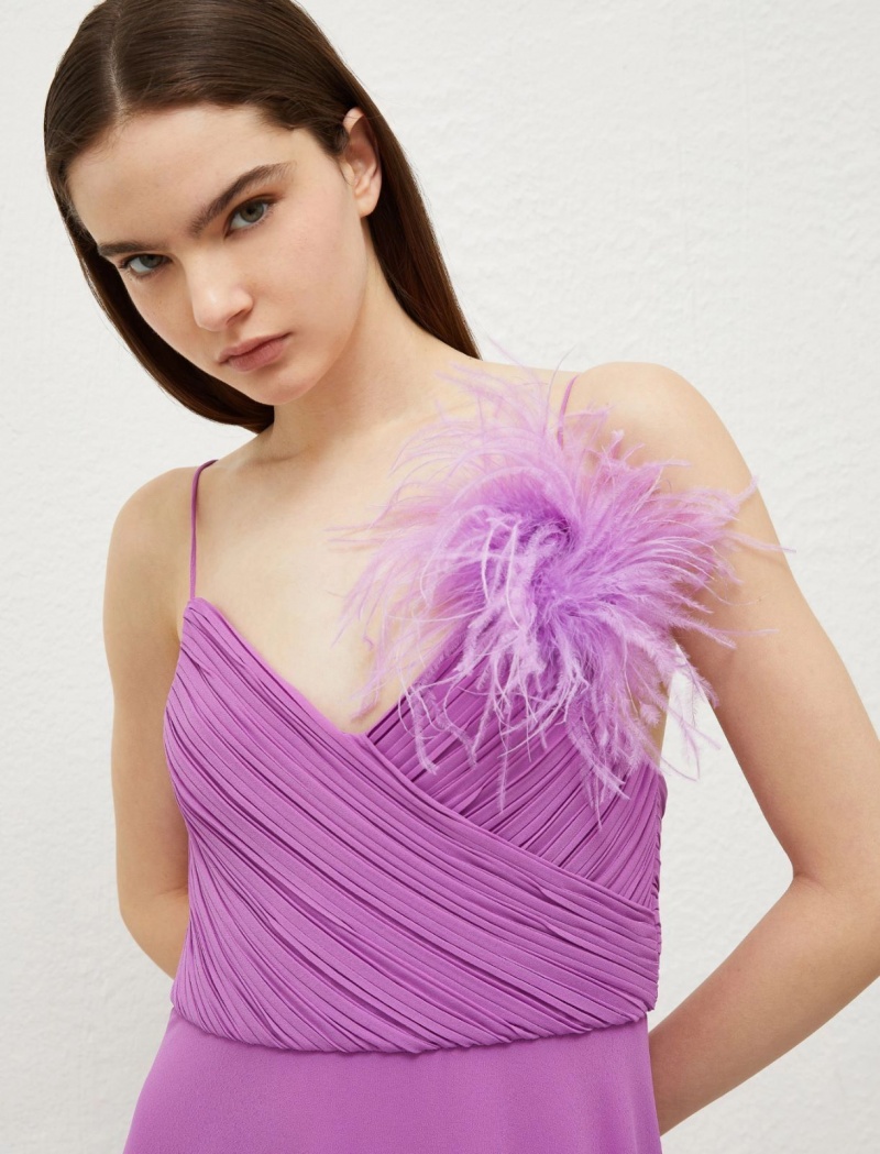Brooch Damskie Marella Feather Fioletowe | Polska 756341-HAQ
