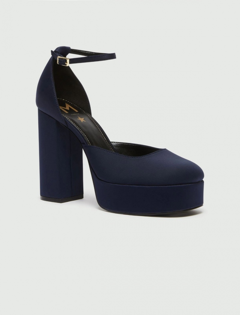 Buty Damskie Marella Platformie Court Granatowe | Polska 417923-FWZ