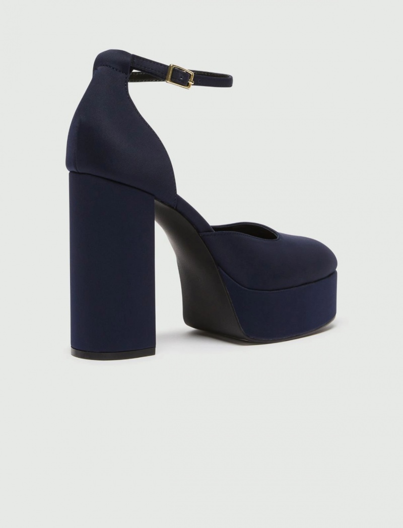 Buty Damskie Marella Platformie Court Granatowe | Polska 417923-FWZ
