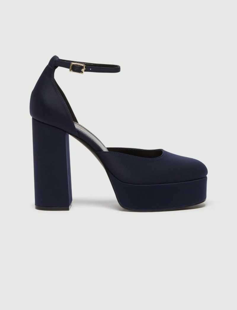 Buty Damskie Marella Platformie Court Granatowe | Polska 417923-FWZ