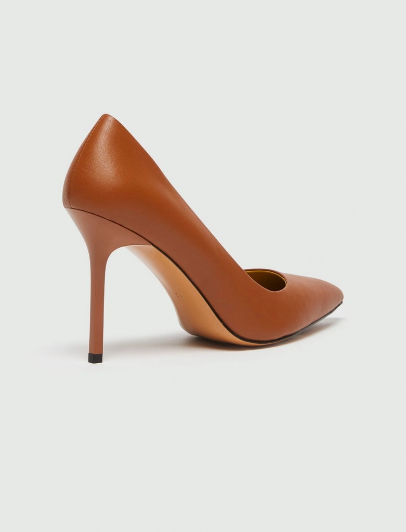 Buty Damskie Marella Skórzane Court Brązowe | Polska 470853-DQI