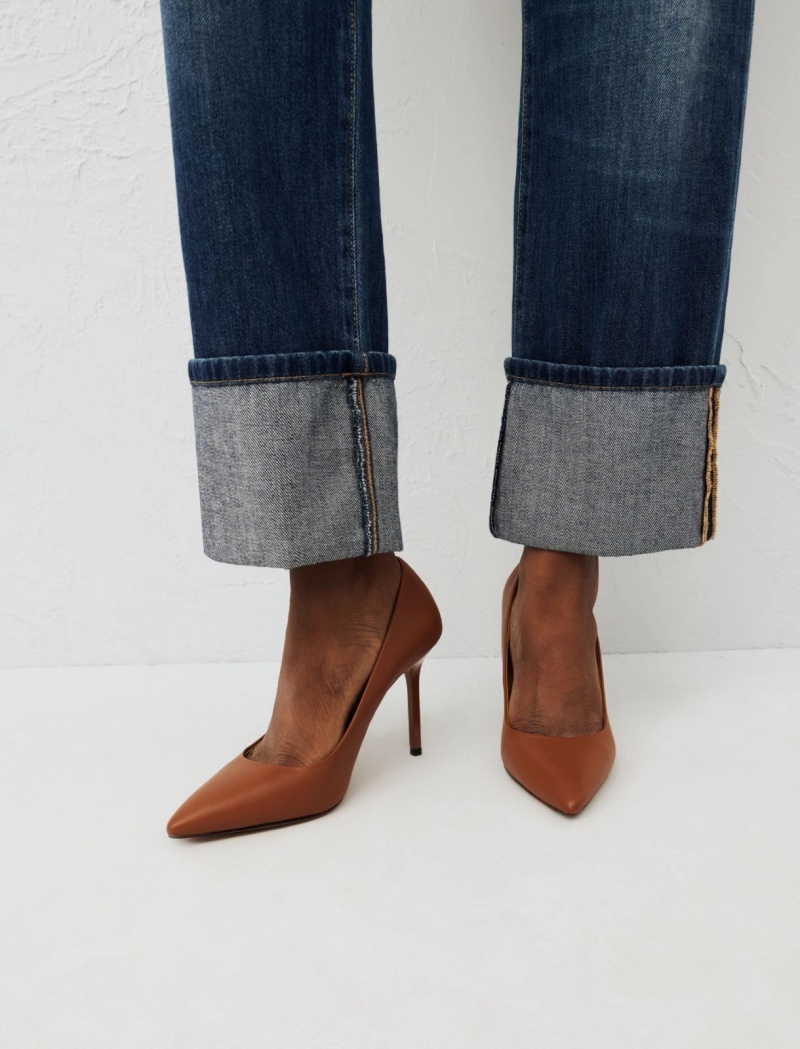 Buty Damskie Marella Skórzane Court Brązowe | Polska 470853-DQI