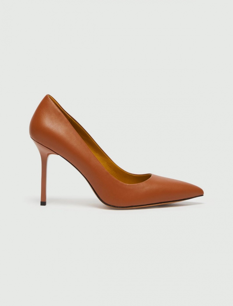 Buty Damskie Marella Skórzane Court Brązowe | Polska 470853-DQI