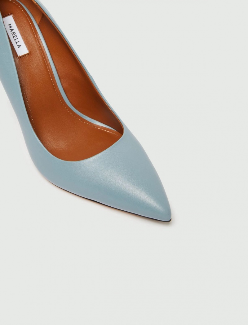 Buty Damskie Marella Skórzane Court Głęboka Niebieskie | Polska 403782-ZCU