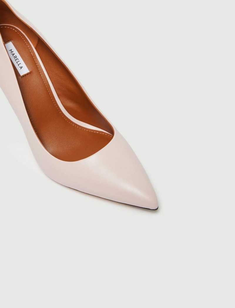 Buty Damskie Marella Skórzane Court Różowe | Polska 285169-HKA