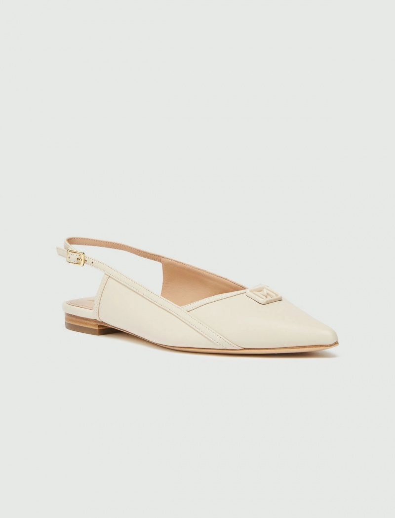 Buty Slingback Damskie Marella Logo Białe | Polska 521964-KZF