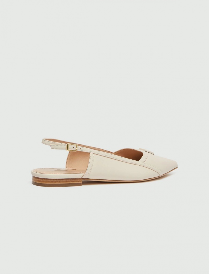 Buty Slingback Damskie Marella Logo Białe | Polska 521964-KZF