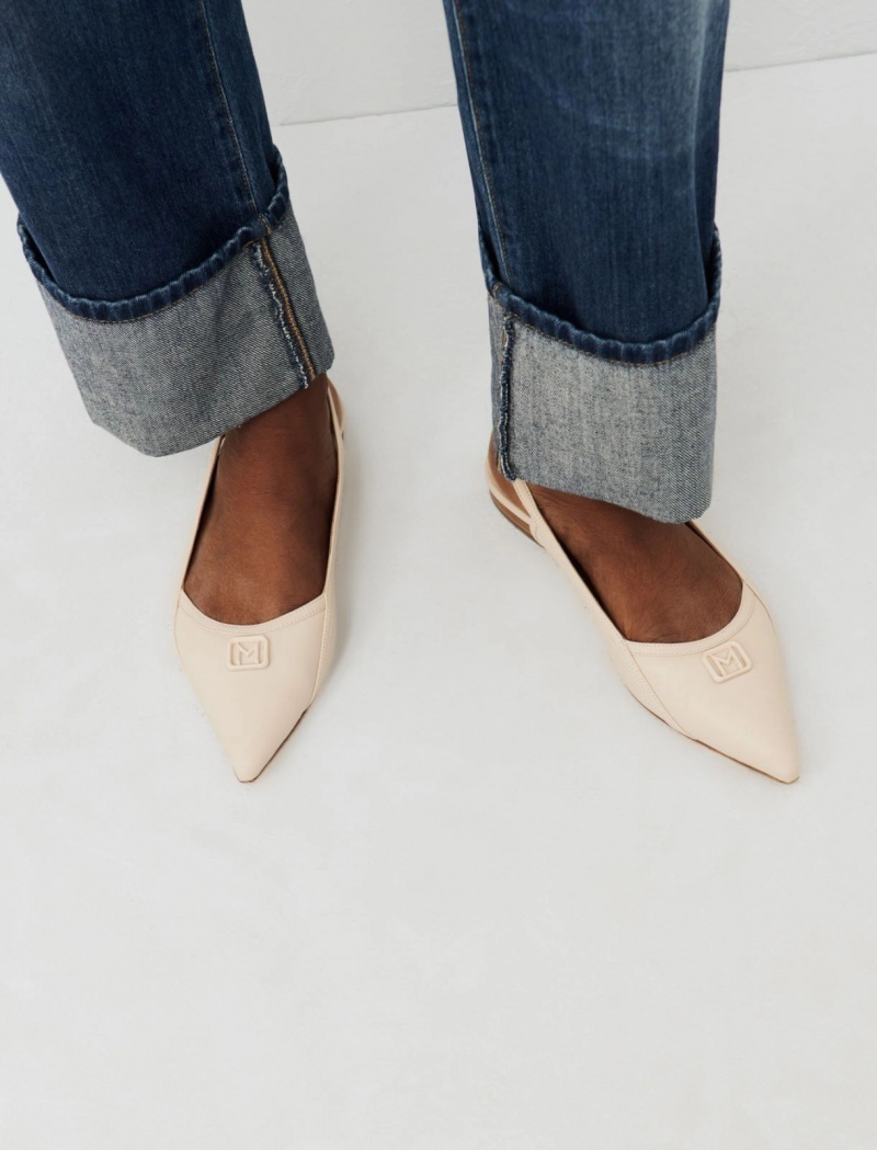 Buty Slingback Damskie Marella Logo Białe | Polska 521964-KZF