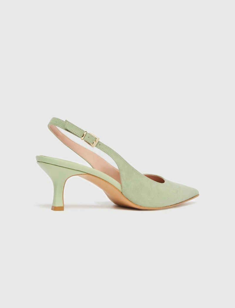 Buty Slingback Damskie Marella Pointed-Metalowym Oliwkowe Zielone | Polska 951620-FBL