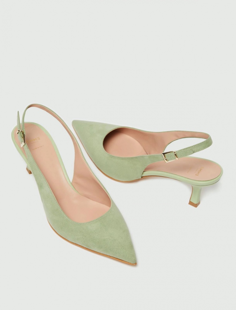 Buty Slingback Damskie Marella Pointed-Metalowym Oliwkowe Zielone | Polska 951620-FBL