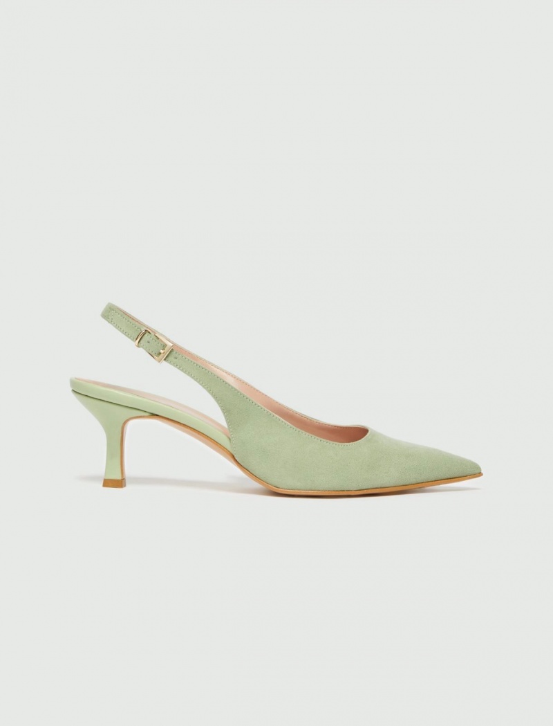 Buty Slingback Damskie Marella Pointed-Metalowym Oliwkowe Zielone | Polska 951620-FBL