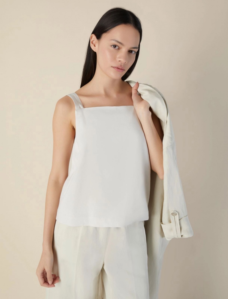 Crop Top Damskie Marella Białe | Polska 309716-JAQ