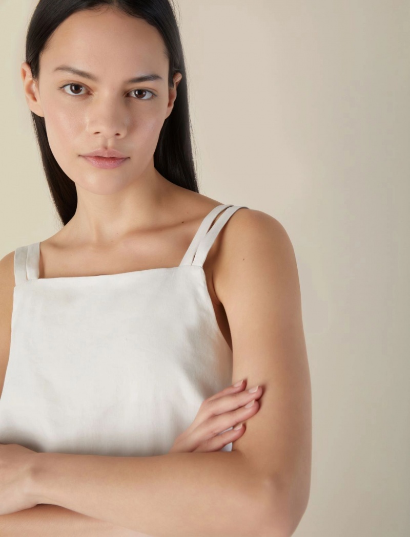 Crop Top Damskie Marella Białe | Polska 309716-JAQ