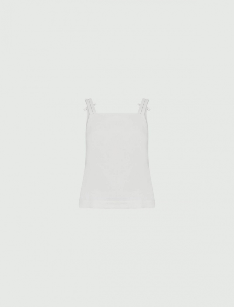 Crop Top Damskie Marella Białe | Polska 309716-JAQ