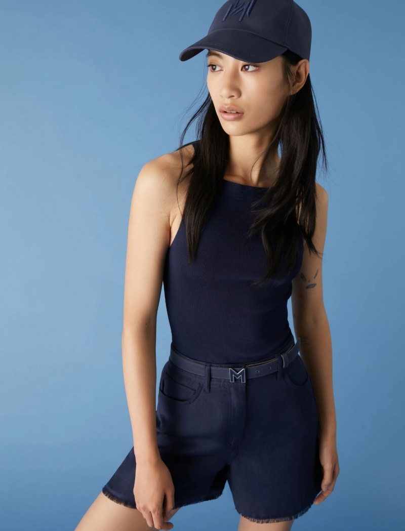 Crop Top Damskie Marella Niebieskie | Polska 692085-IQM