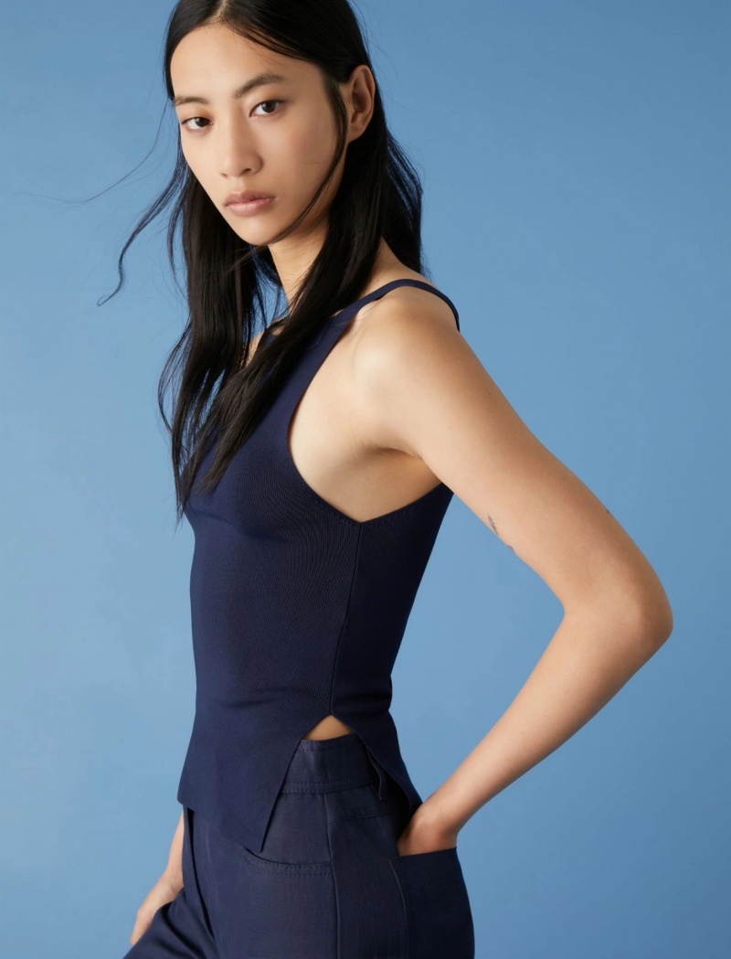 Crop Top Damskie Marella Niebieskie | Polska 692085-IQM