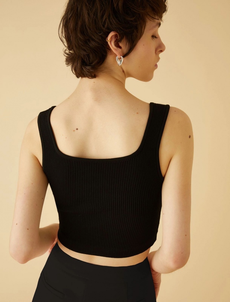 Crop Top Damskie Marella Slim-Fit Czarne | Polska 346751-XEA