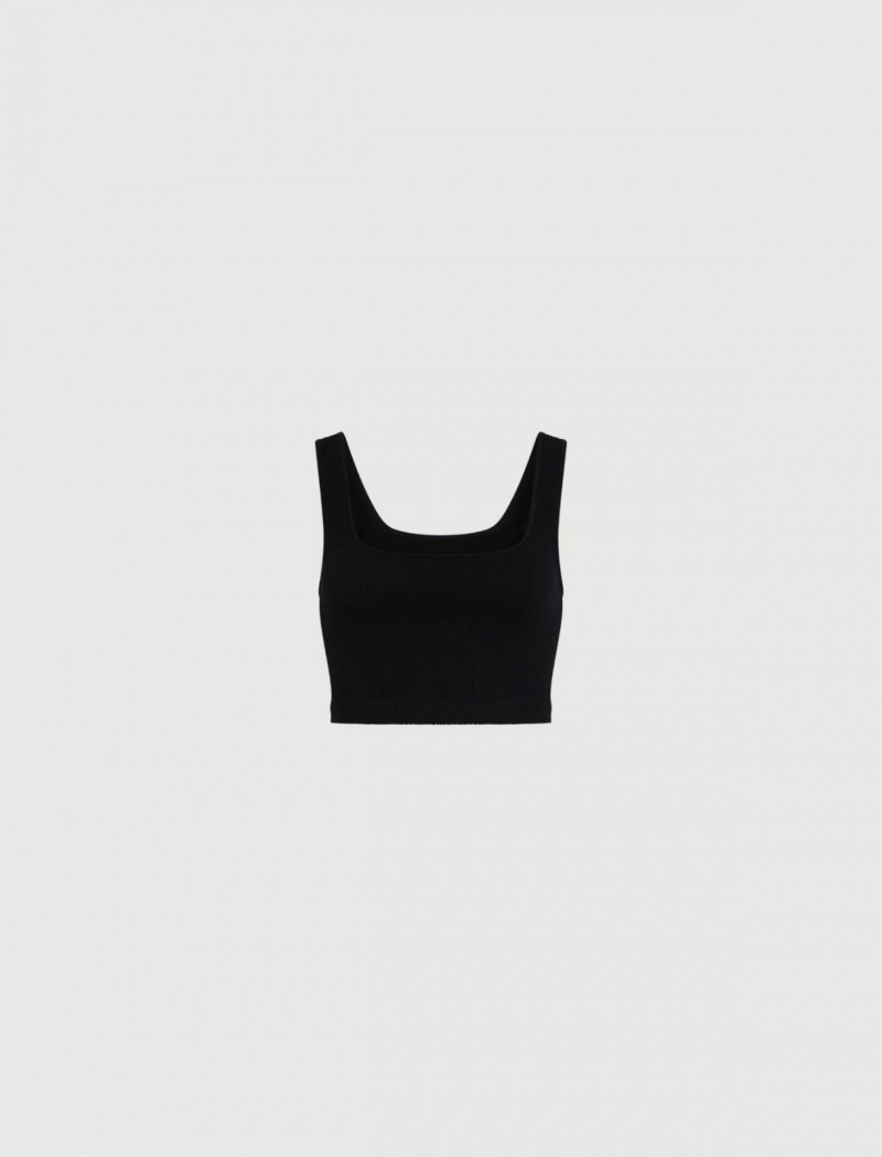 Crop Top Damskie Marella Slim-Fit Czarne | Polska 346751-XEA