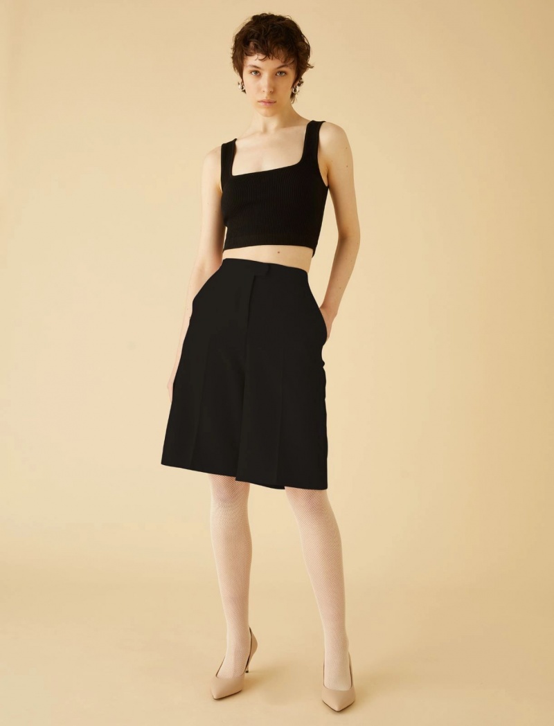 Crop Top Damskie Marella Slim-Fit Czarne | Polska 346751-XEA