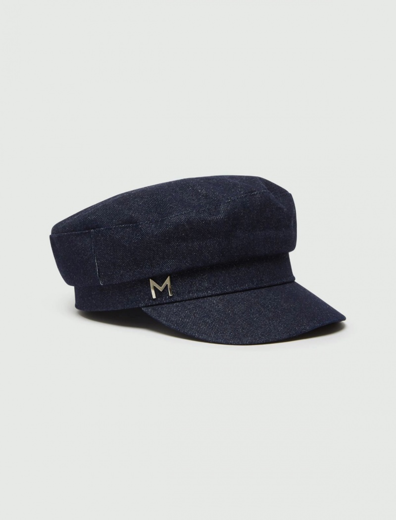 Czapka Damskie Marella Denim Granatowe | Polska 543160-DMN