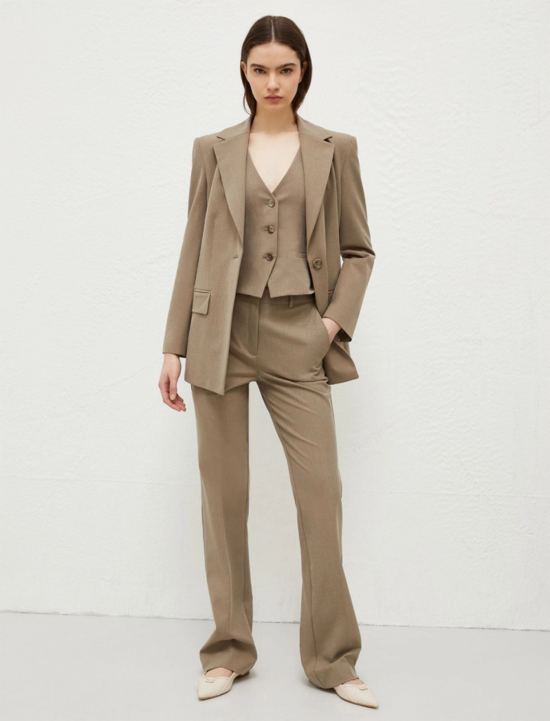 Gilet Damskie Marella Basketweave Brązowe | Polska 957206-ZFI