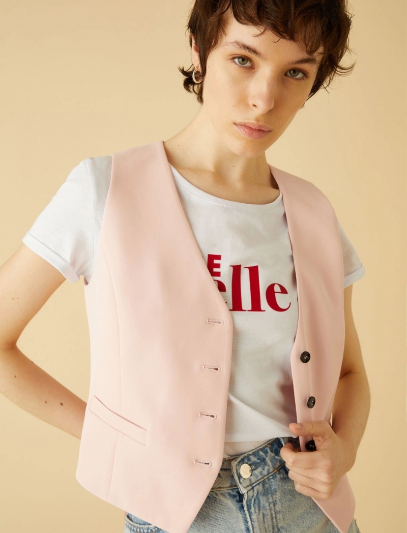 Gilet Damskie Marella Button-Up Różowe | Polska 748632-PXF