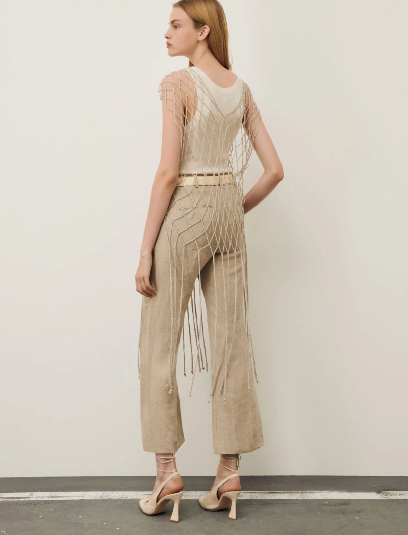 Gilet Damskie Marella Fringed Szare | Polska 291360-HAE