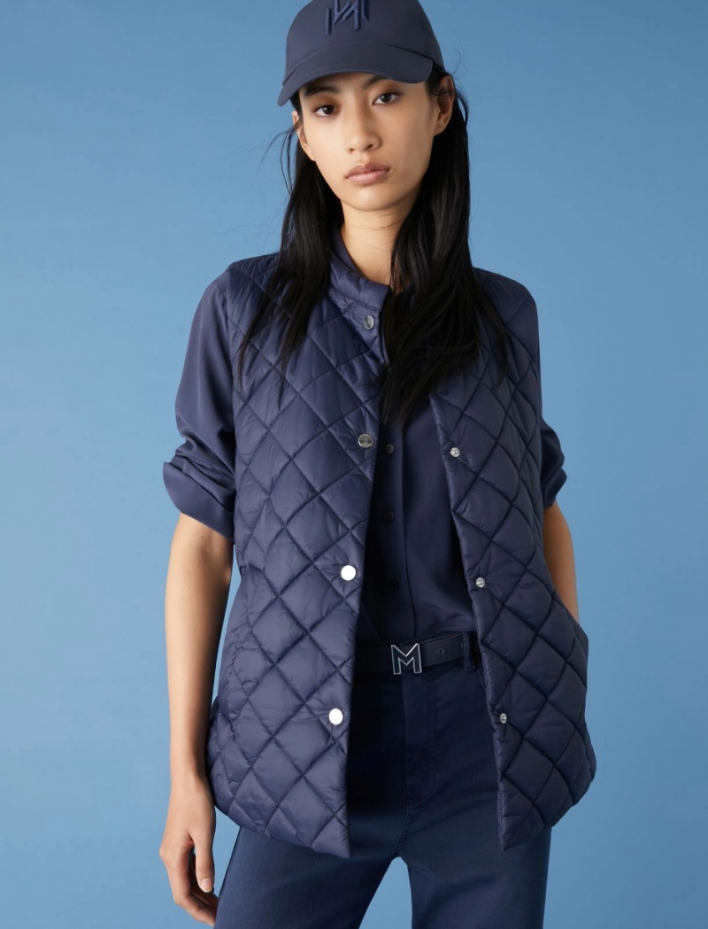 Gilet Damskie Marella Watowany Niebieskie | Polska 217853-NTS