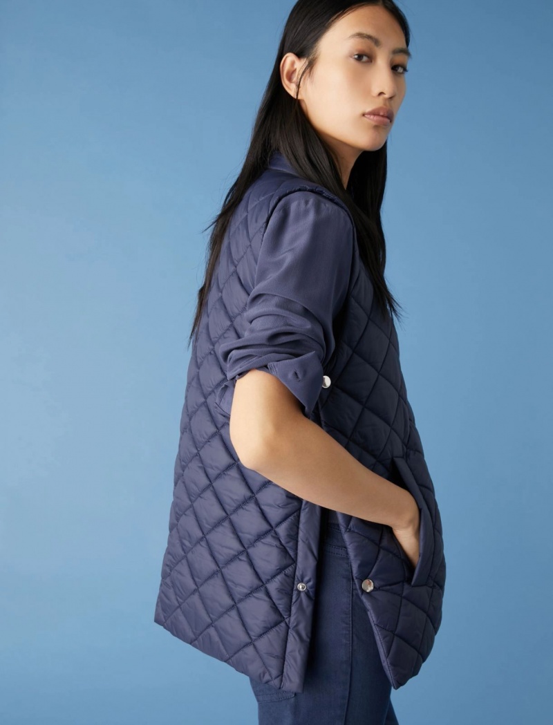 Gilet Damskie Marella Watowany Niebieskie | Polska 217853-NTS